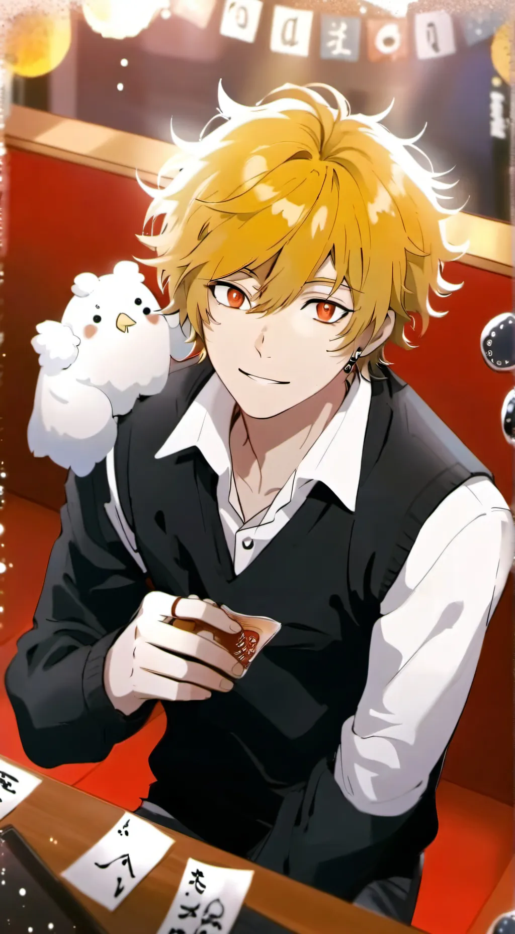 ai character: Denki Kaminari  background
