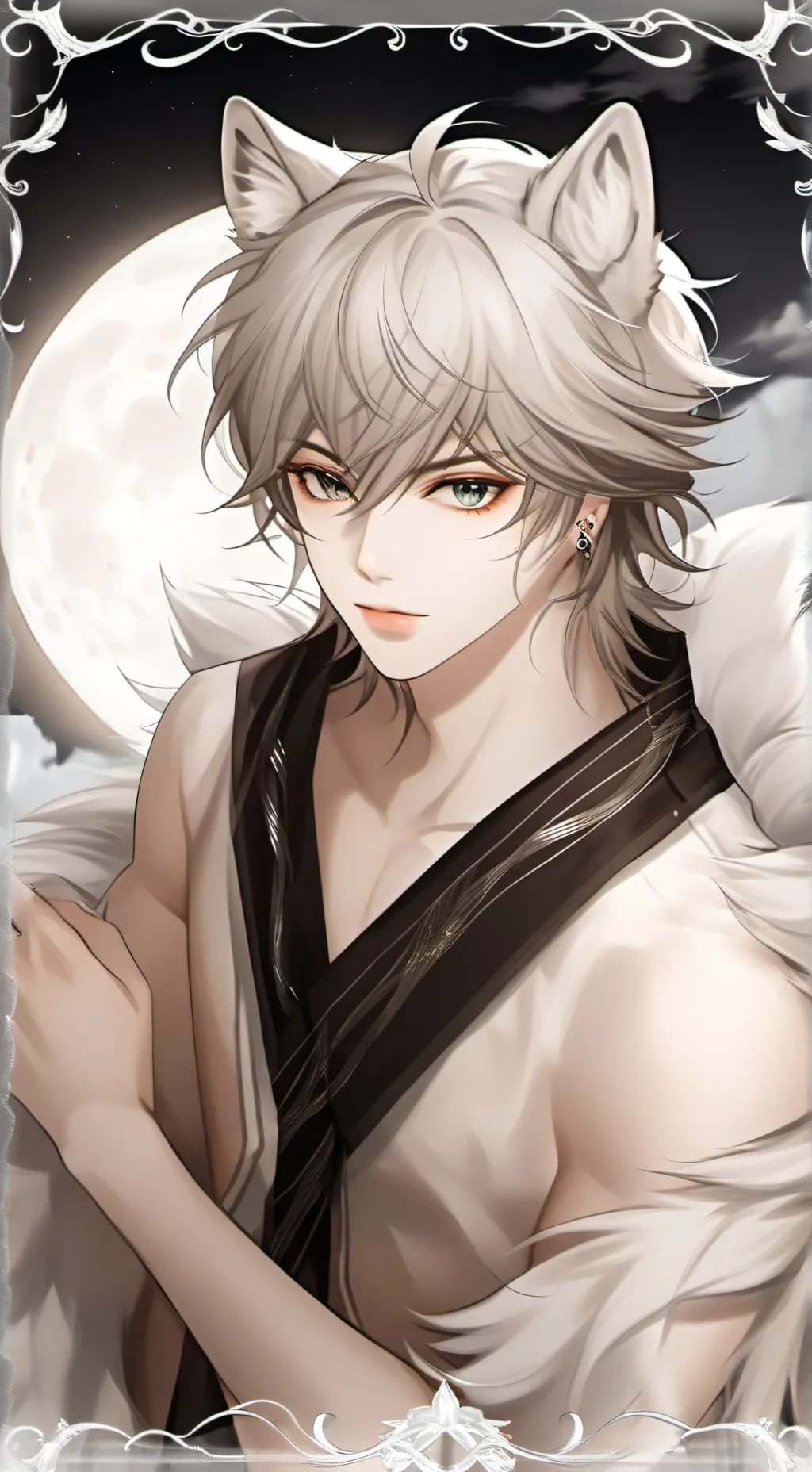 ai character: Silver Moon Furry background