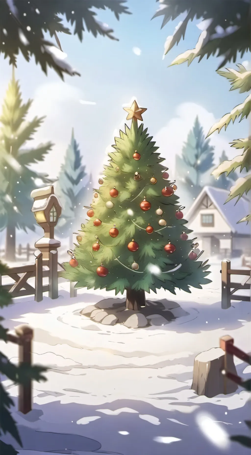 ai character: MHA - Christmas background