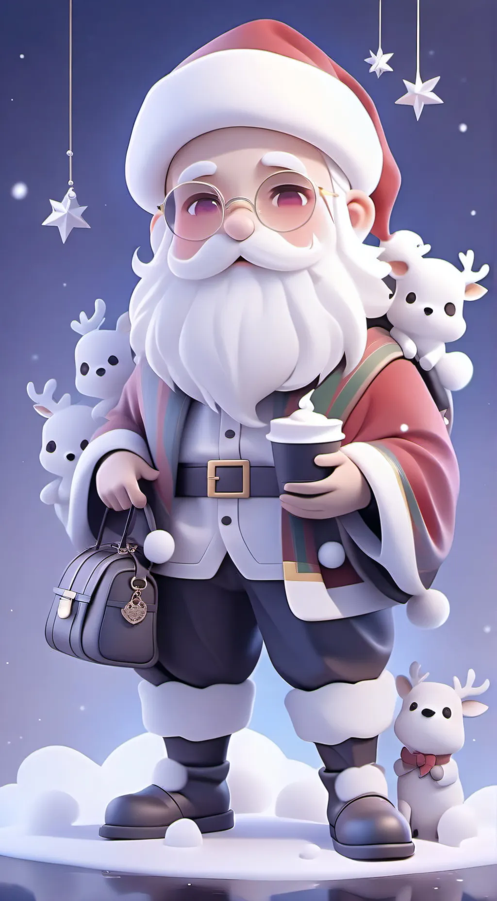 ai character: Santa Claus  background