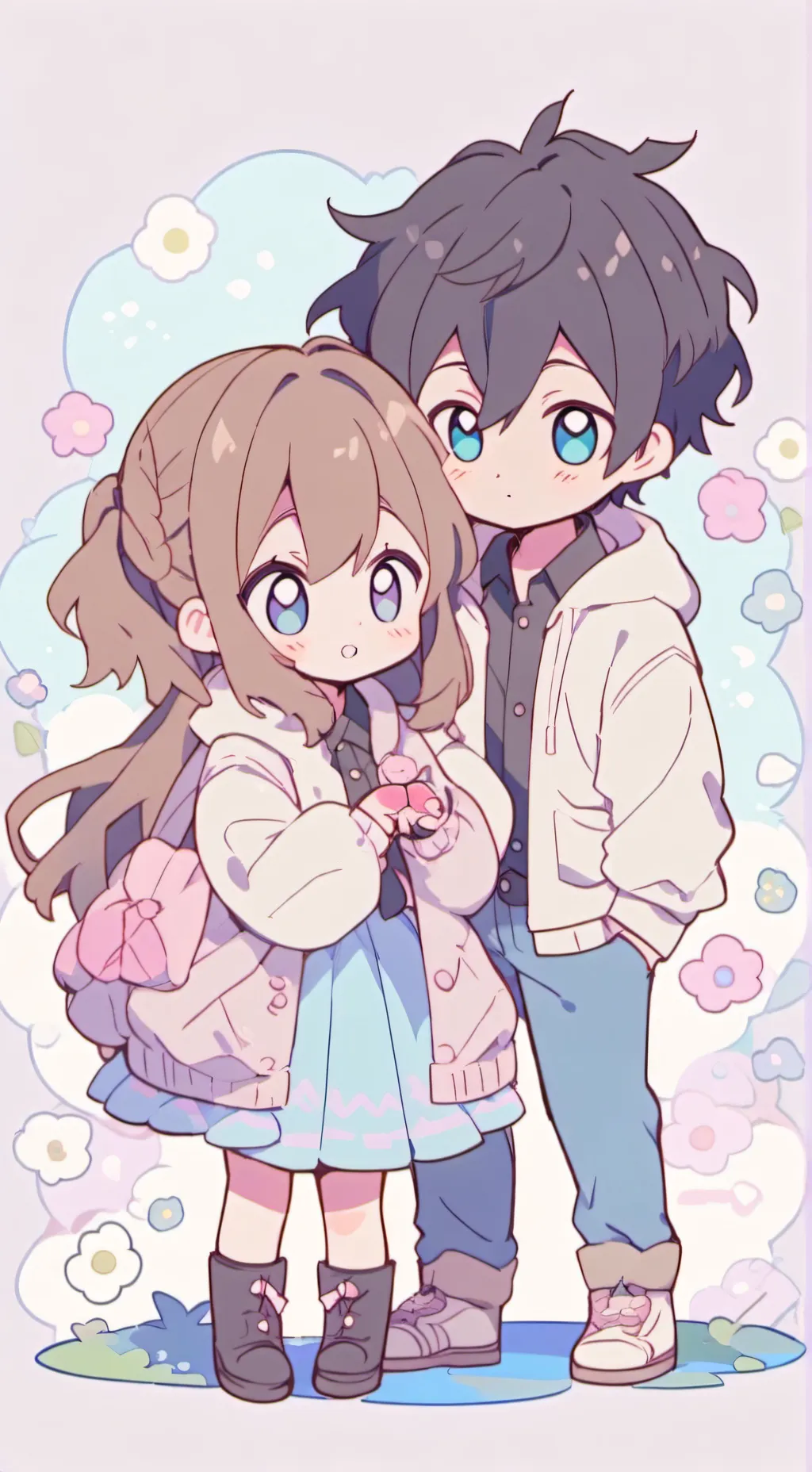 ai character: Collage background