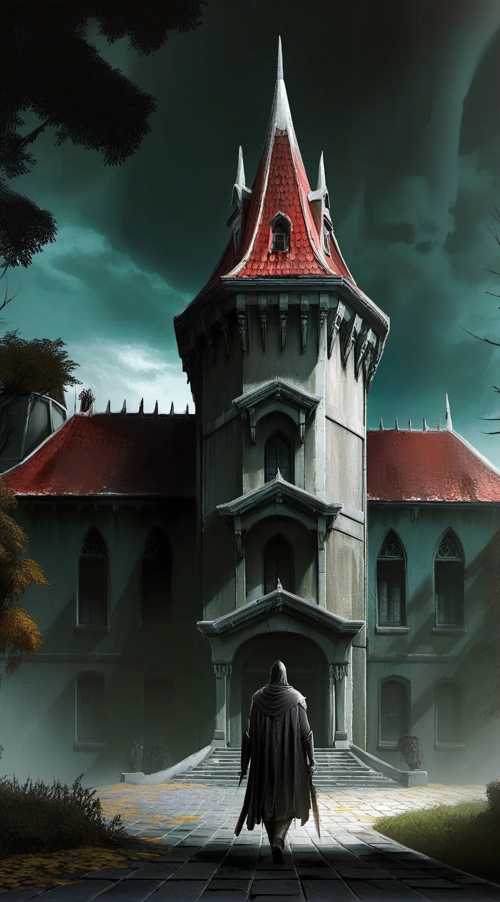 ai character: creepypasta house  background