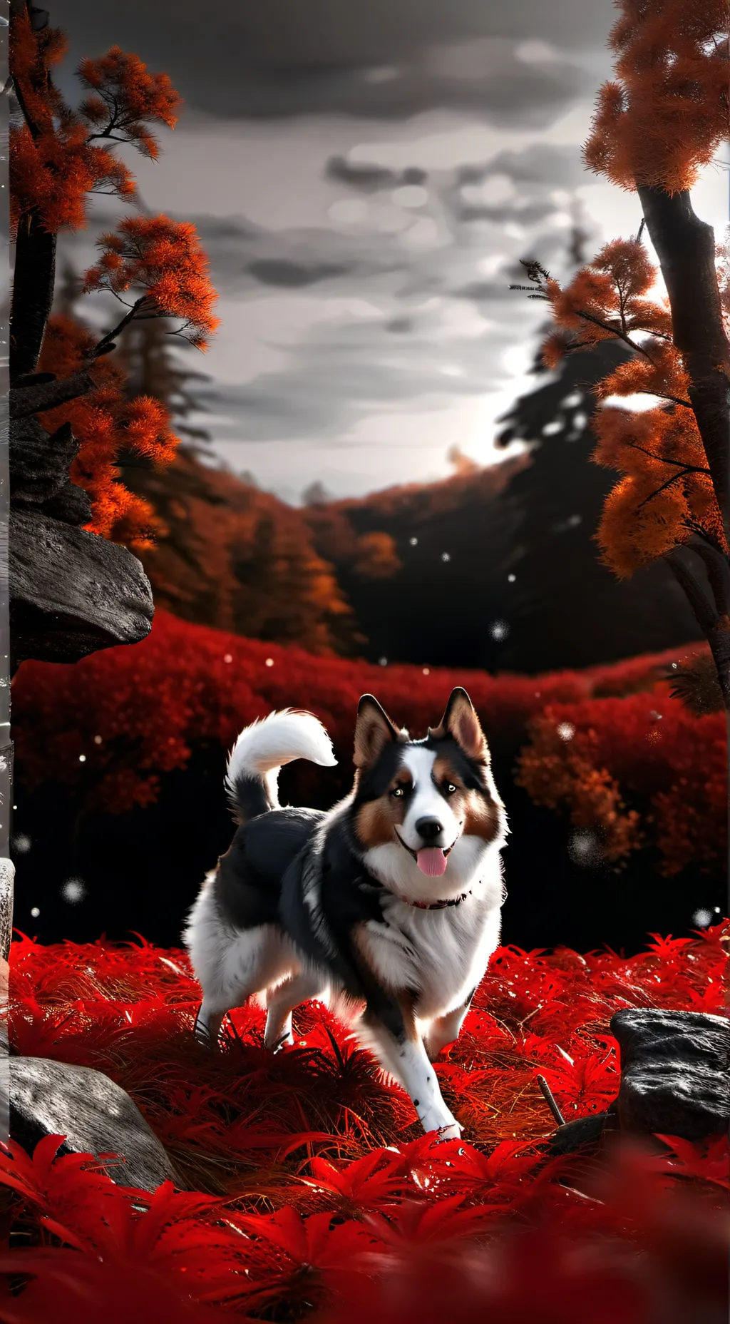 ai character: smiling critters background