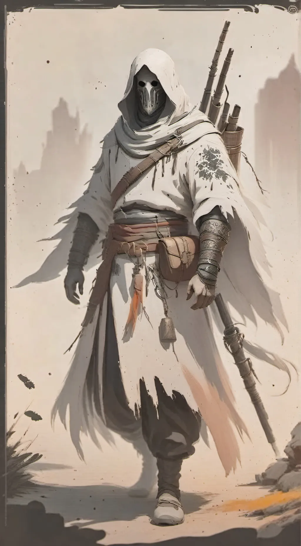 ai character: GHOST WARRIOR  background