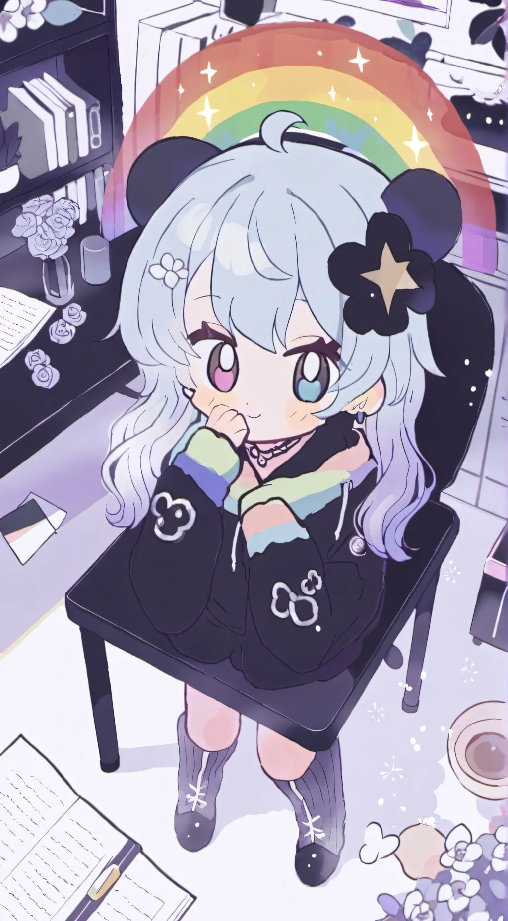 ai character: DW moonflower background