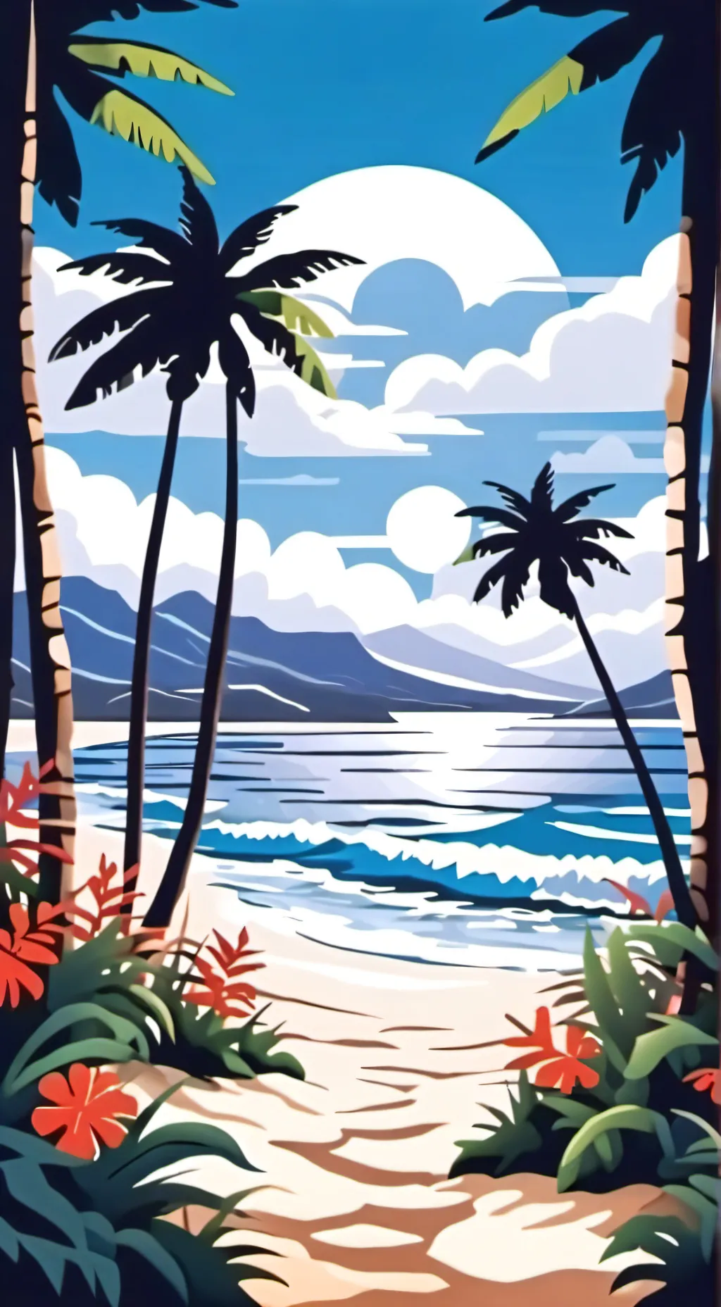 ai character: SPRUNKI (beach) background