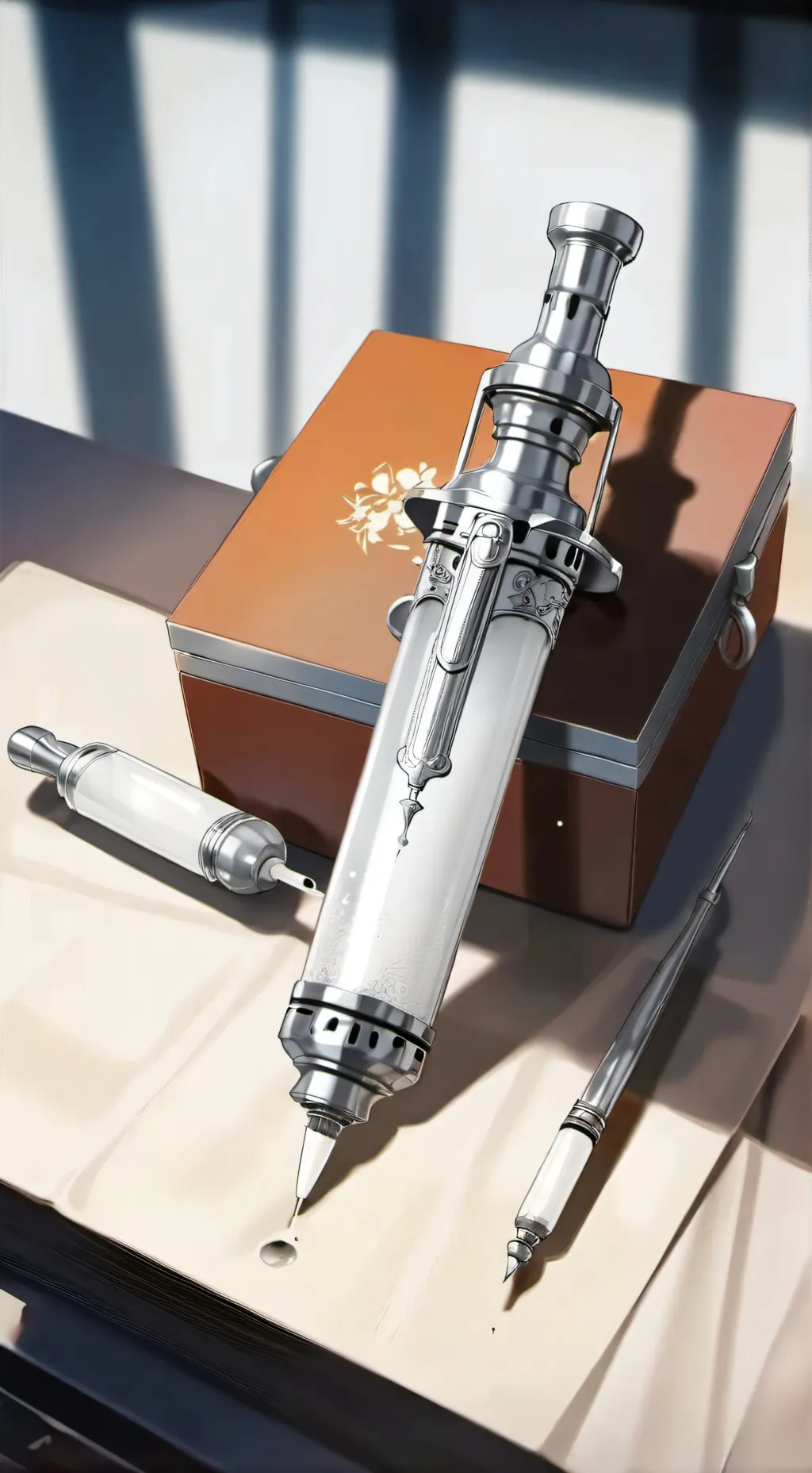 ai character: syringe fur virus background