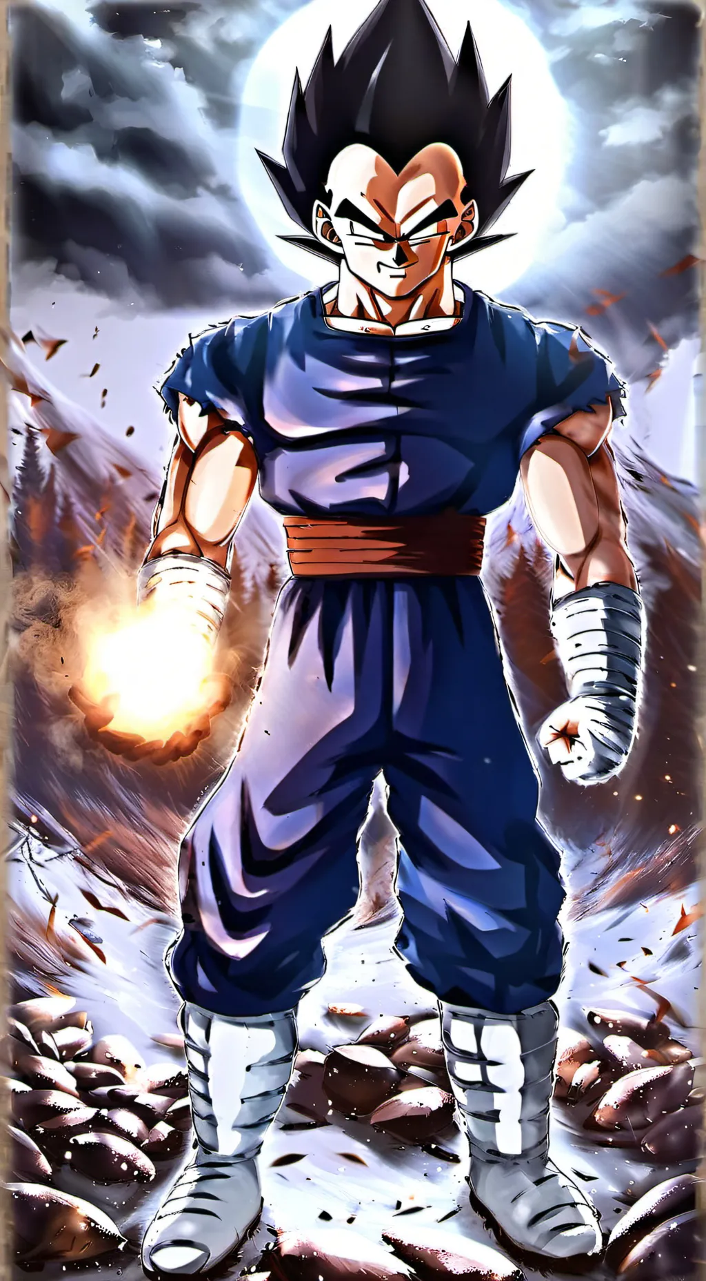ai character: vegeta Black background