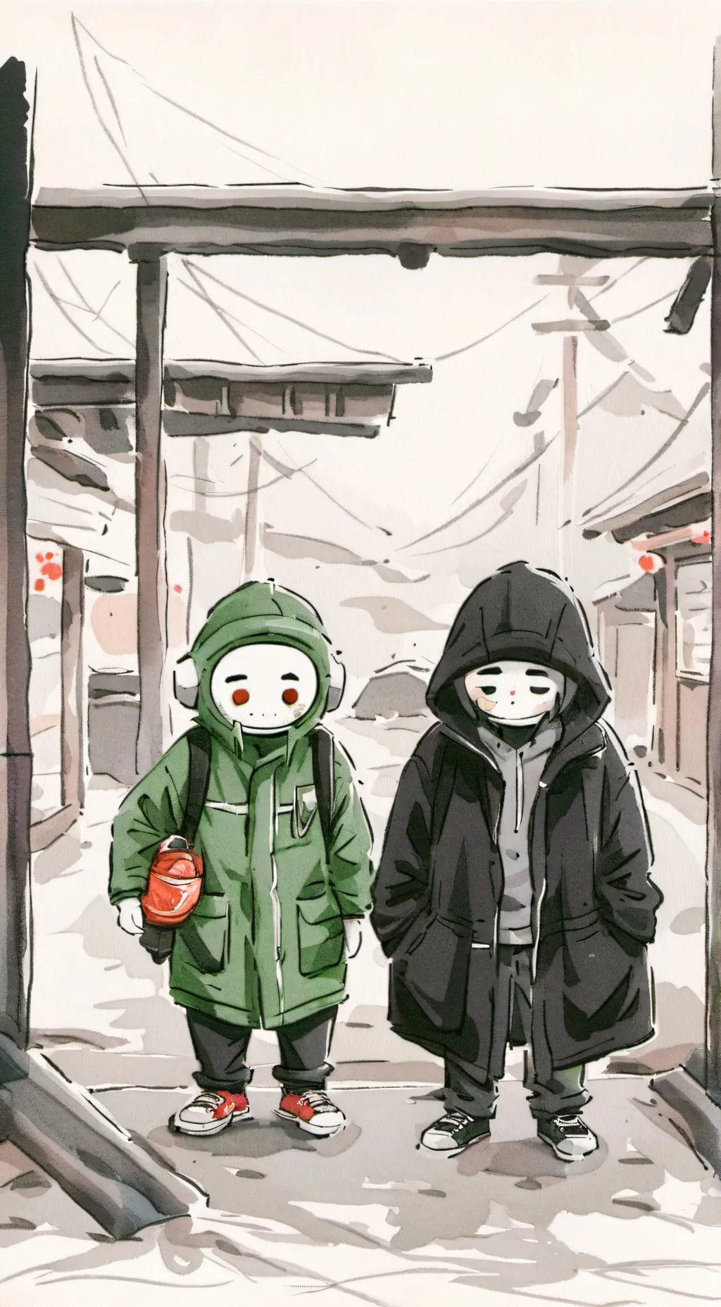 ai character: in elevator  background