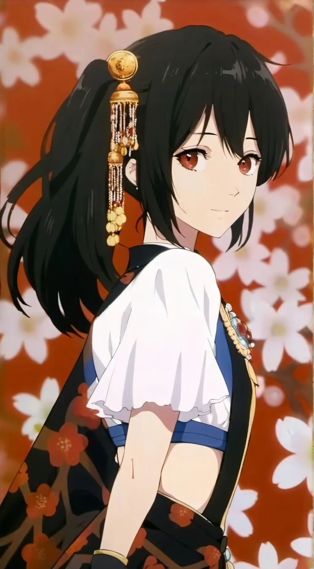 ai character: une femme  background