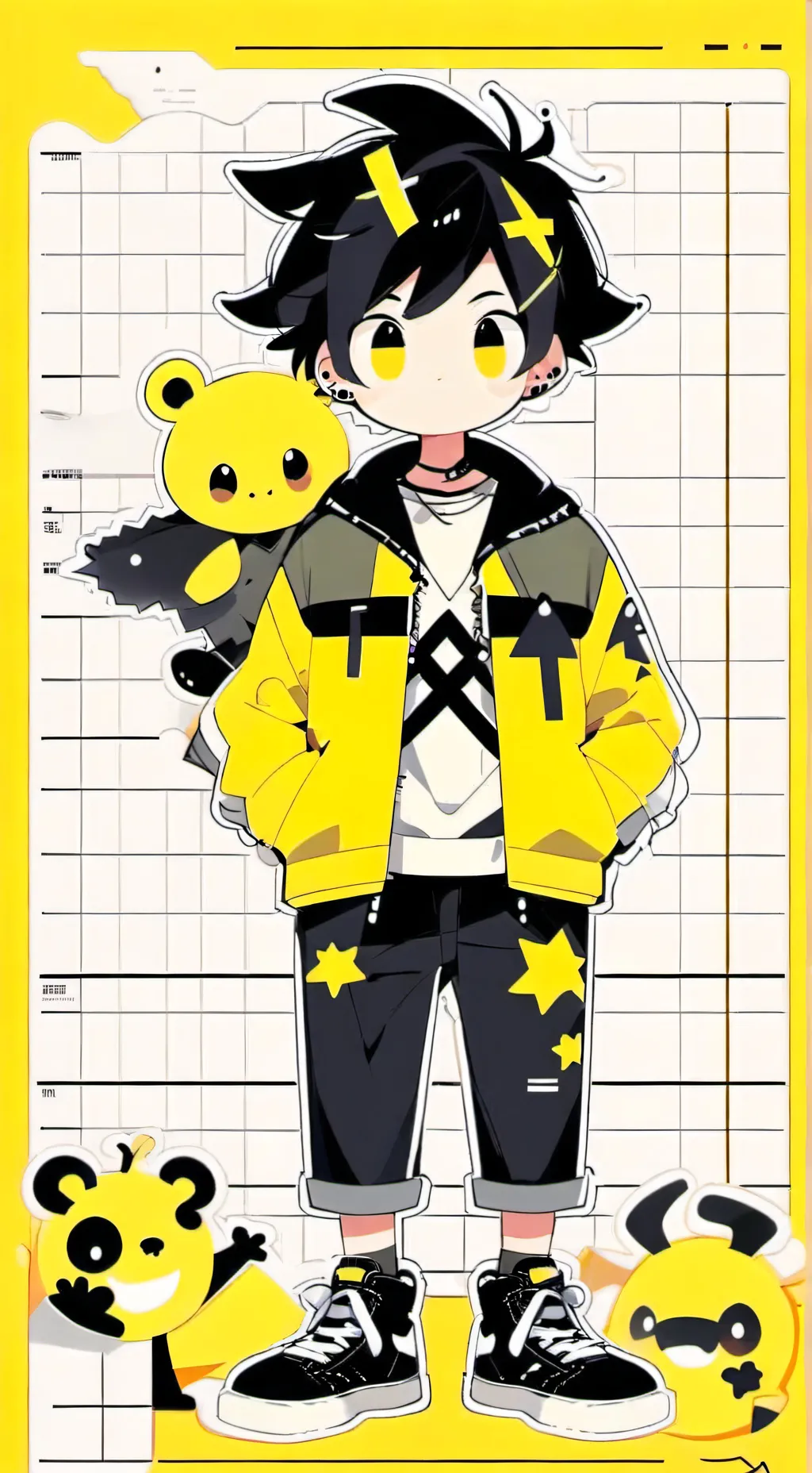 ai character: Fpe x Sprunki!! background