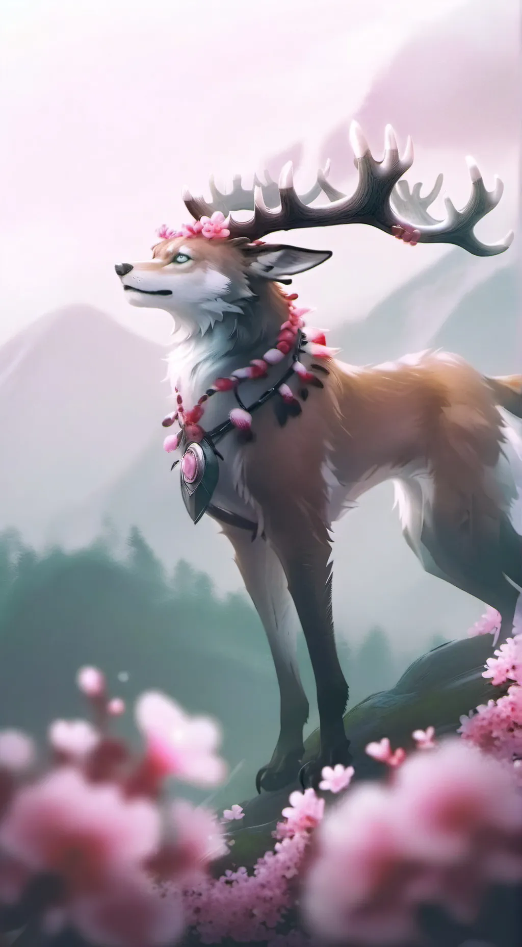 ai character: ❄🎄Husky🎄☃️ background