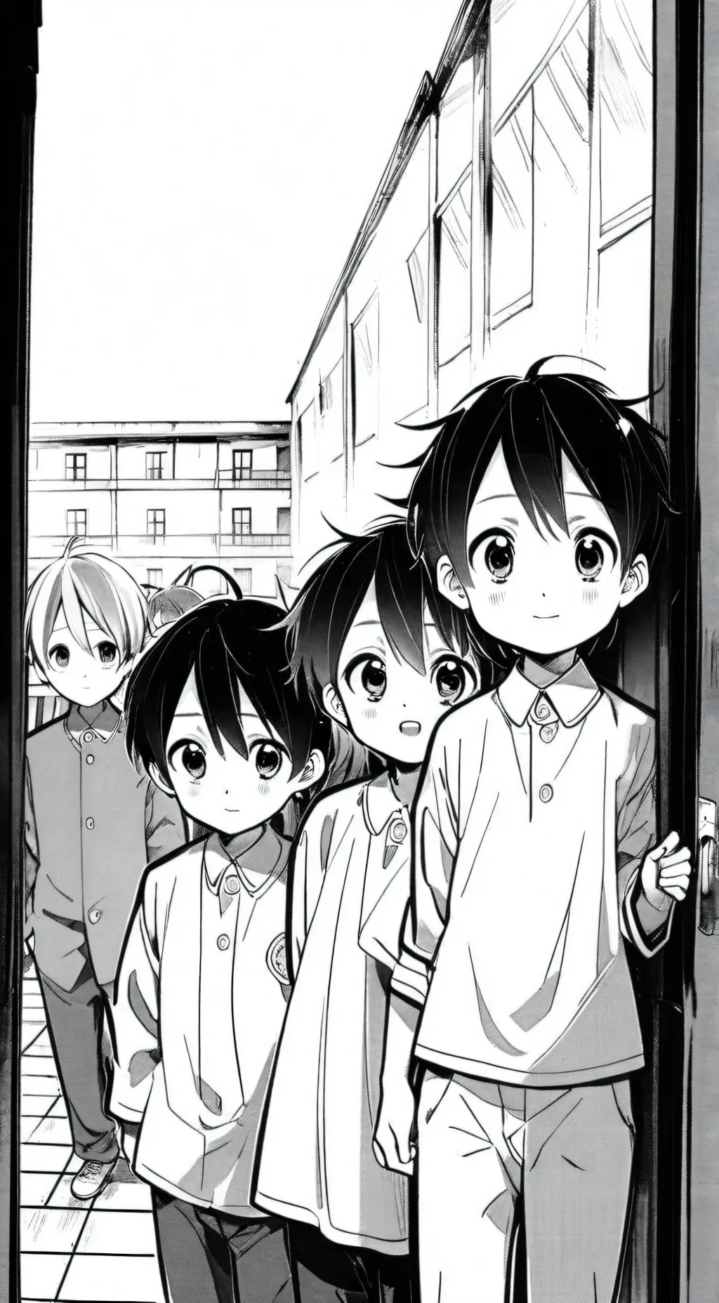 ai character: Children asylum background