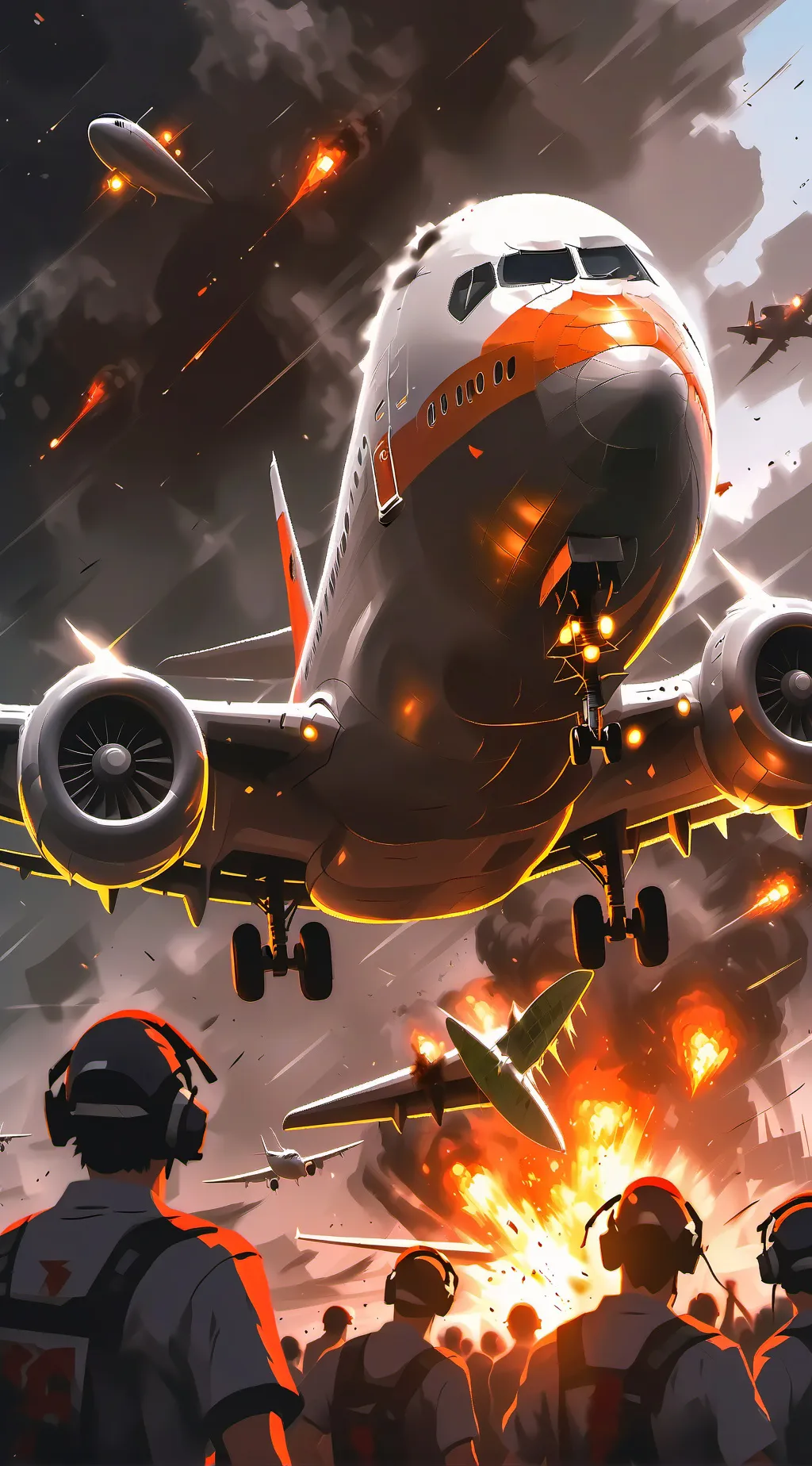 ai character: Hb plane crash background