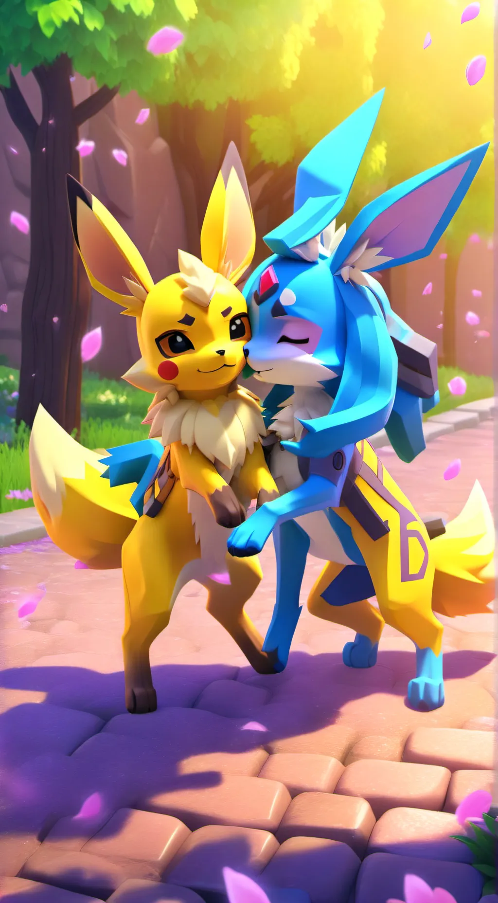 ai character: glaceon kiss Jolte background