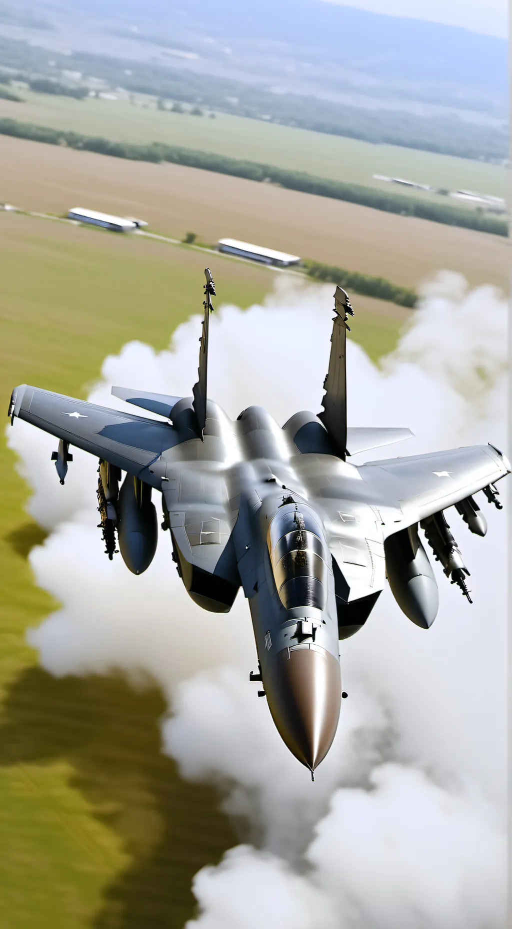 ai character: F-15 fighther jet background