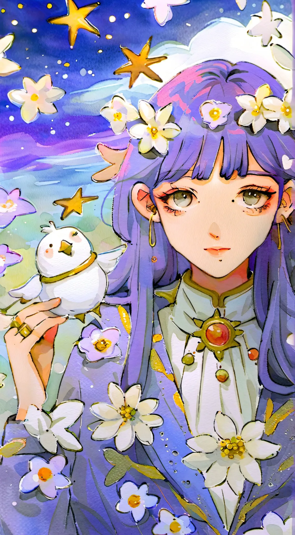 ai character: Celestia Bloom background