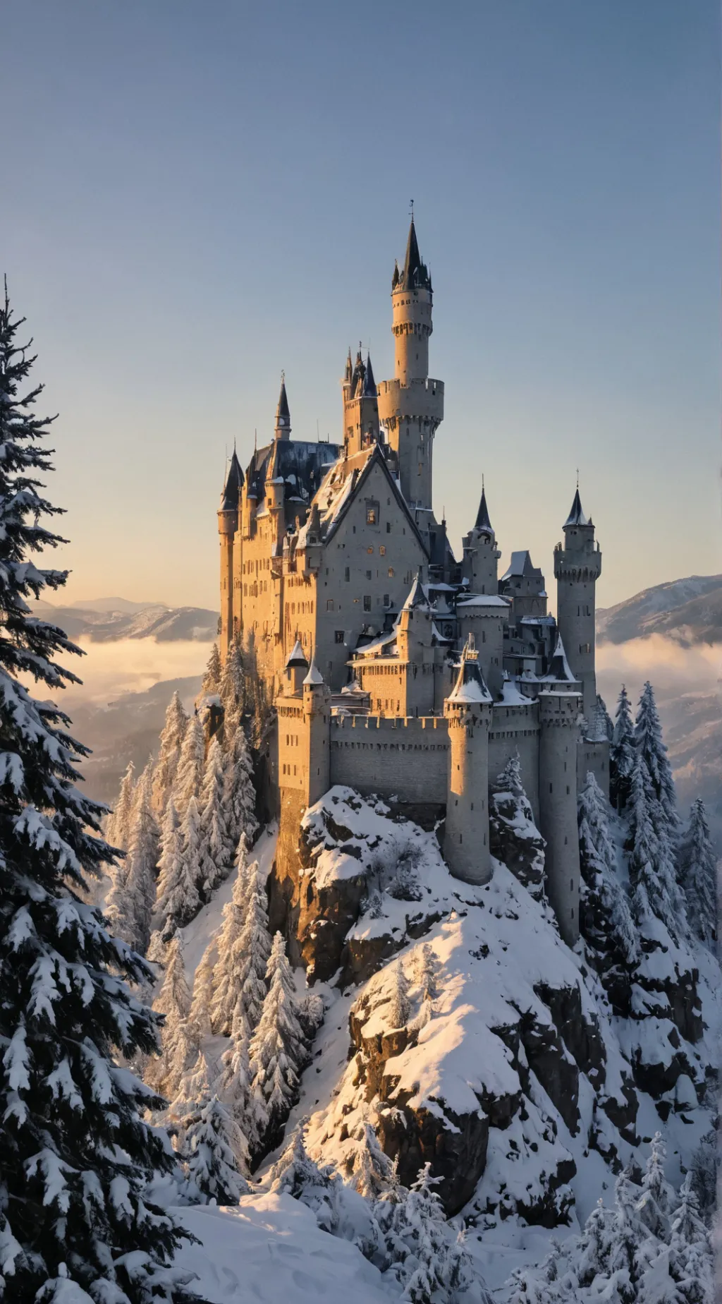 ai character: Chirstmas Hogwarts background