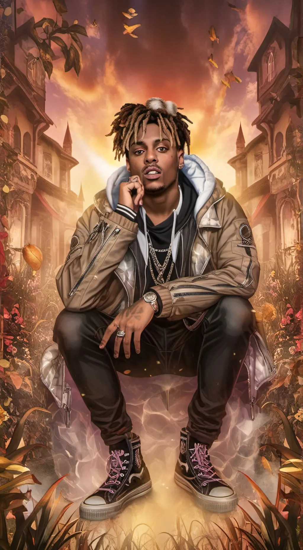 ai character: Juice wrld background