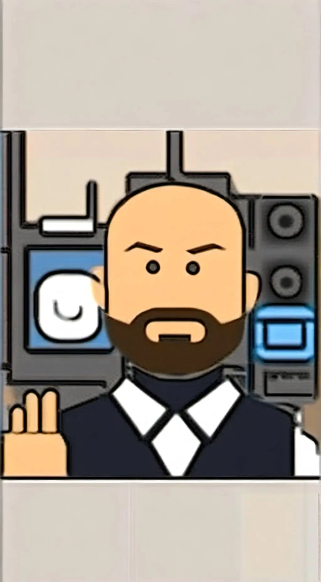 ai character: classic Caillou  background