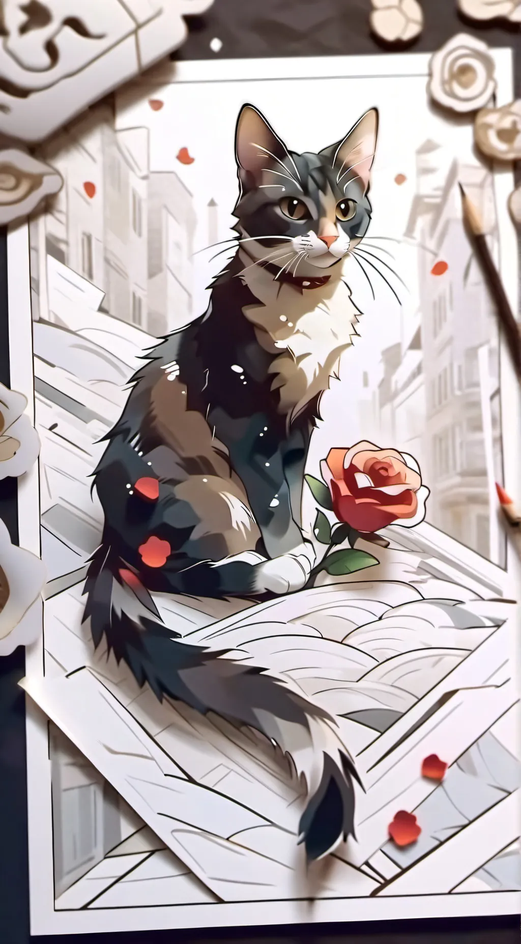 ai character: FPE,(dark au)  background