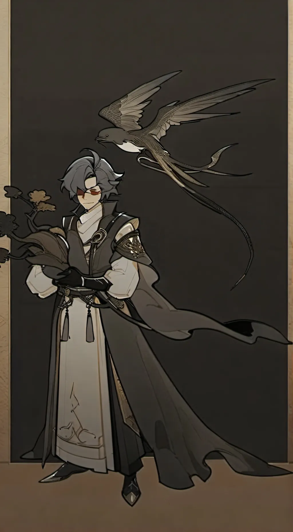 ai character: stone background