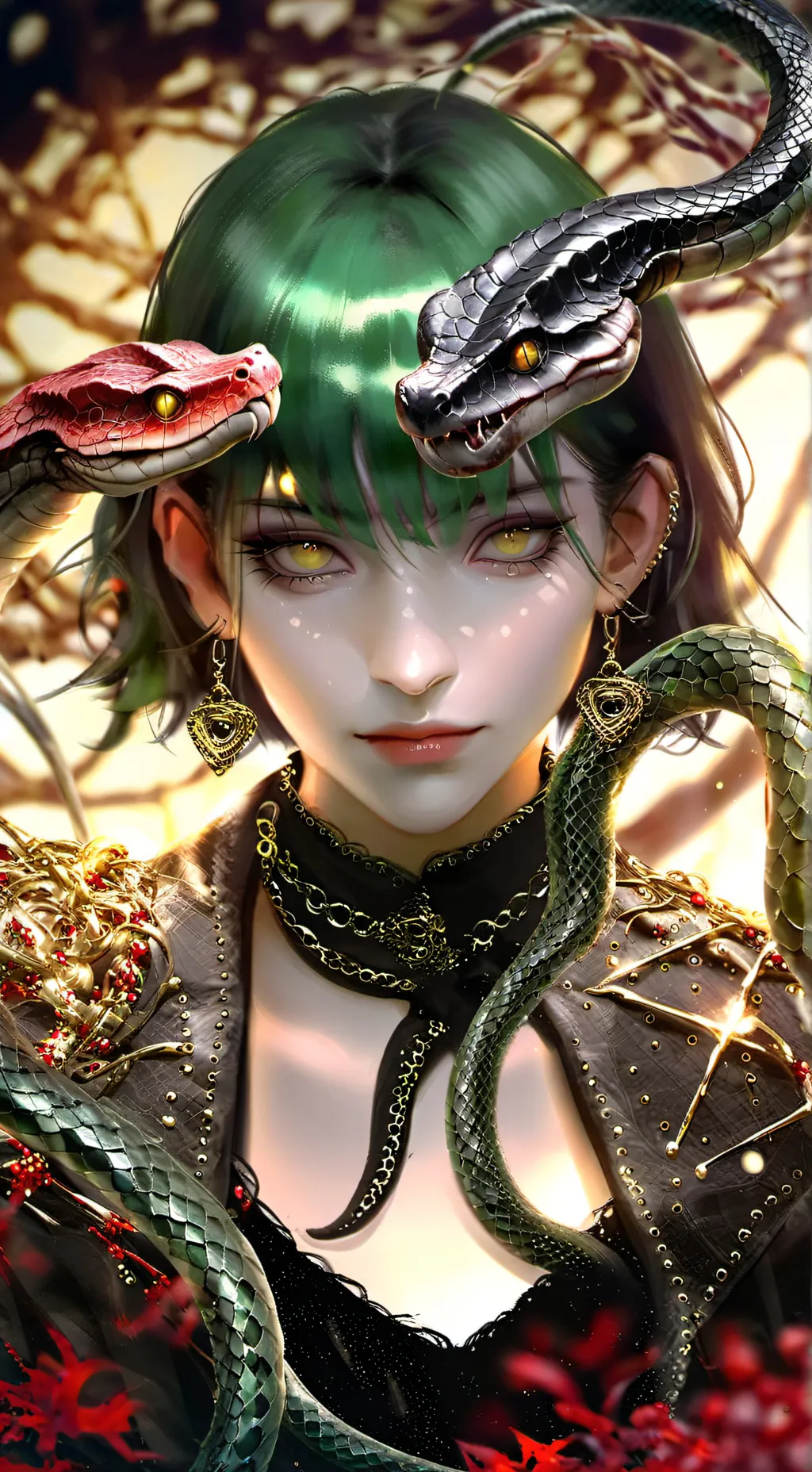 ai character: Sapiax🍃🐍 background