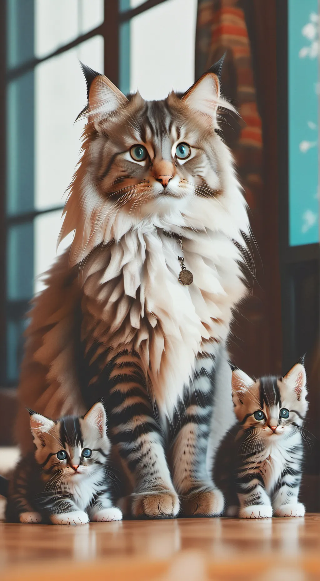 ai character: mama cat background