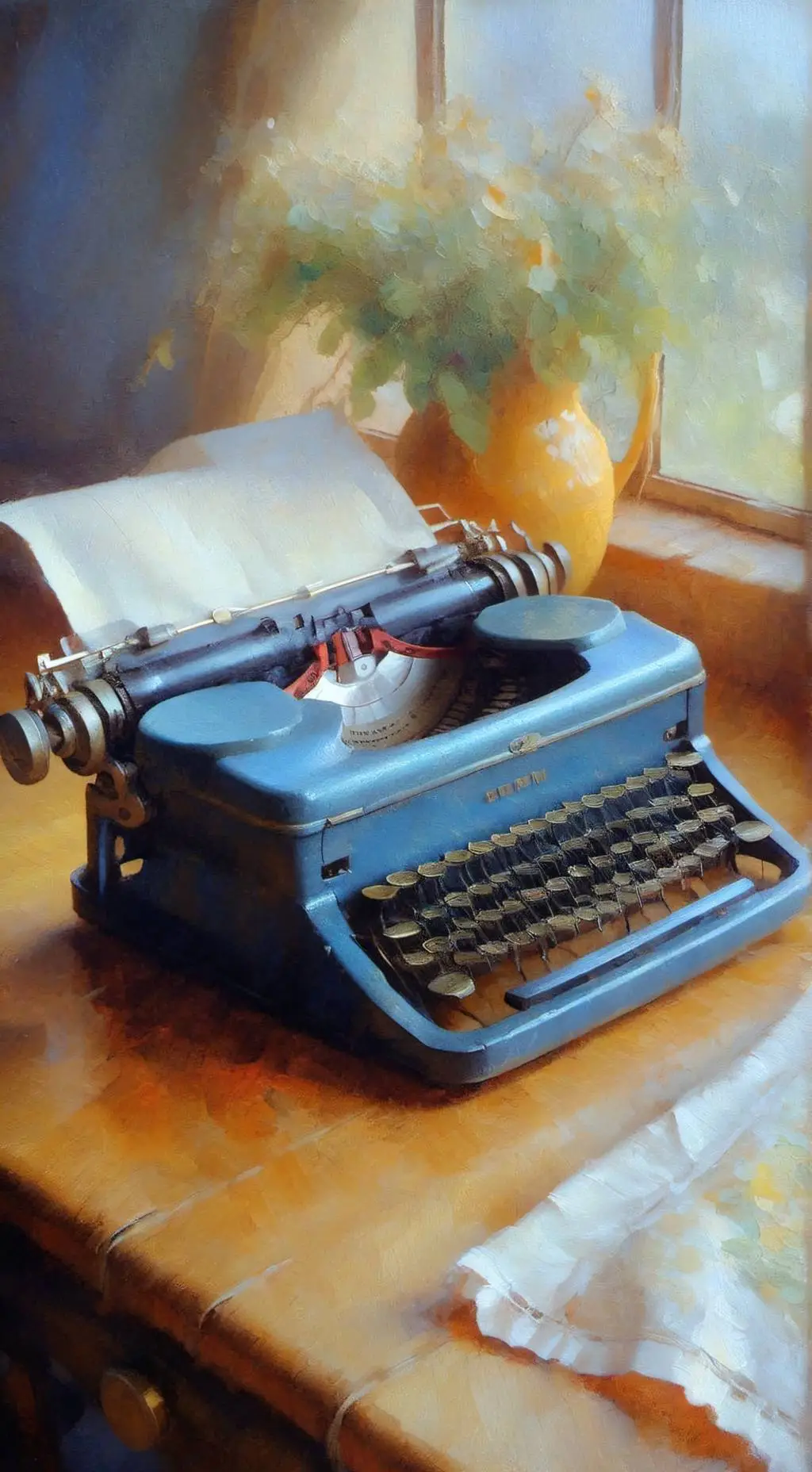 ai character: Typewriter background