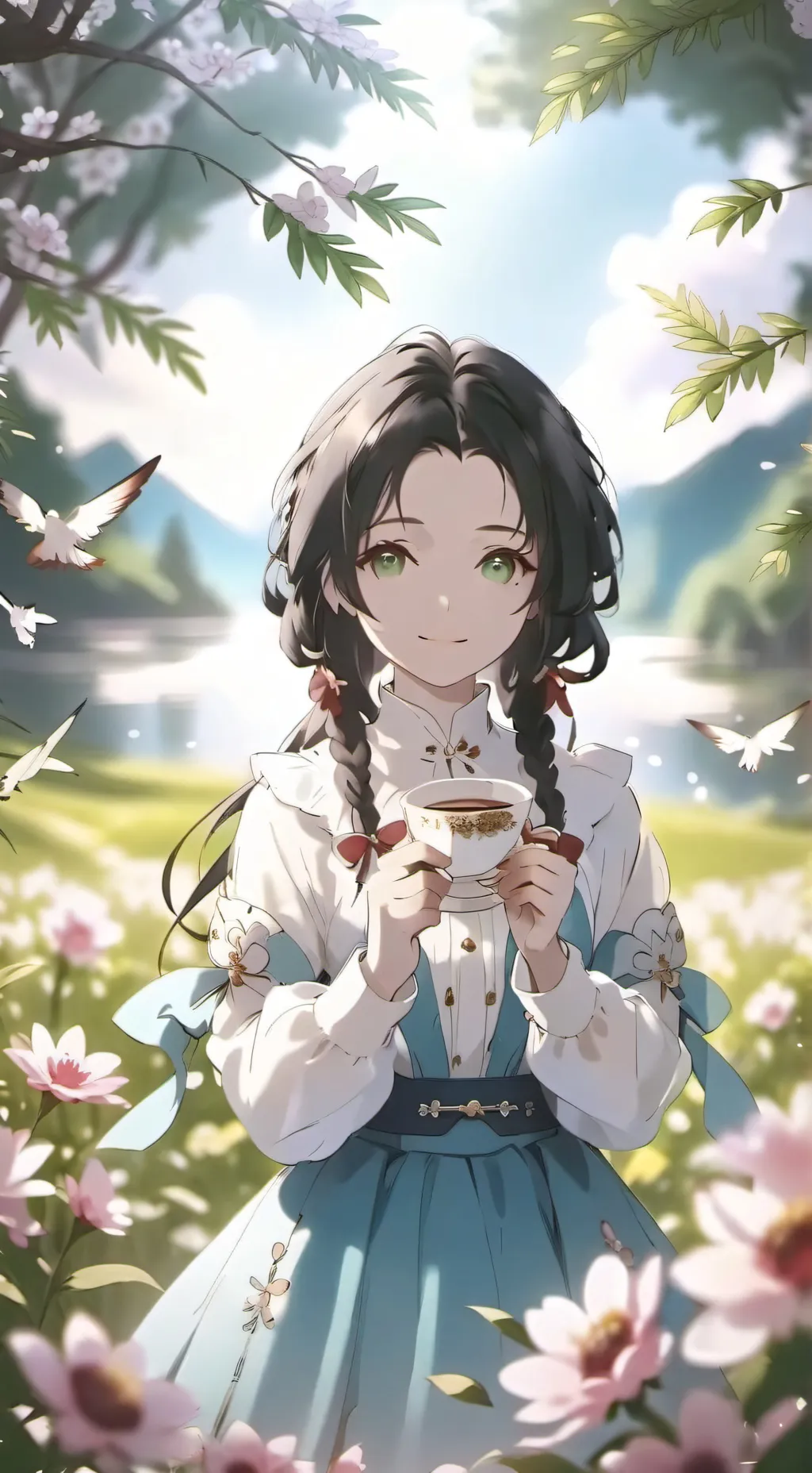 ai character: 你好 background