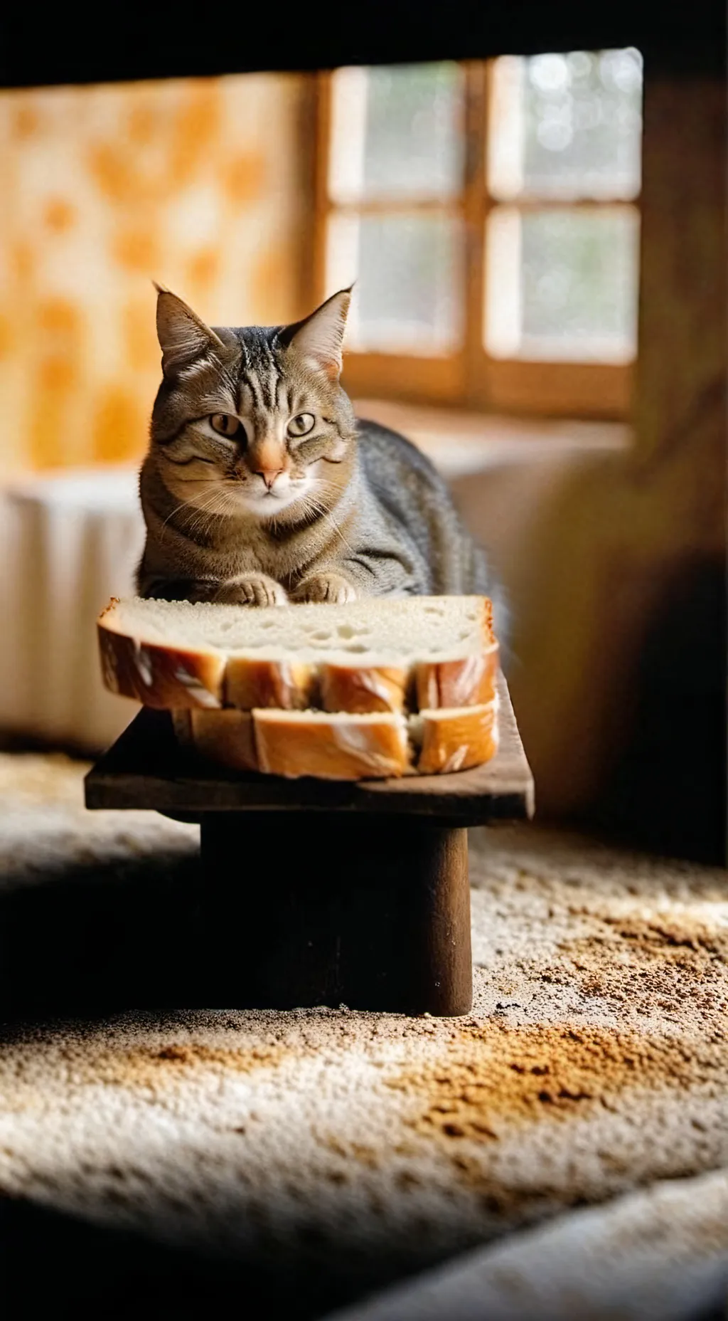 ai character: Bread cat background