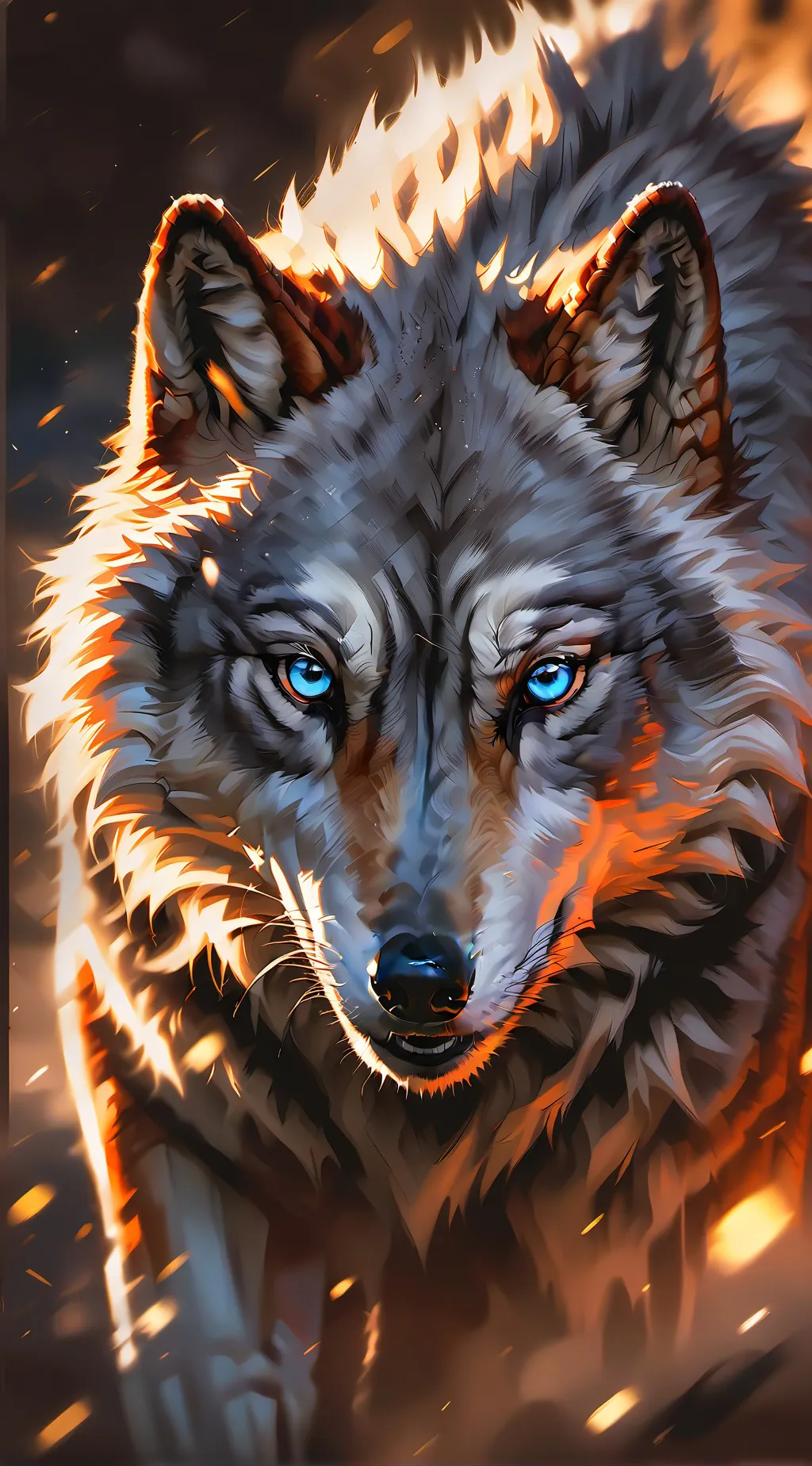 ai character: newborn wolf background