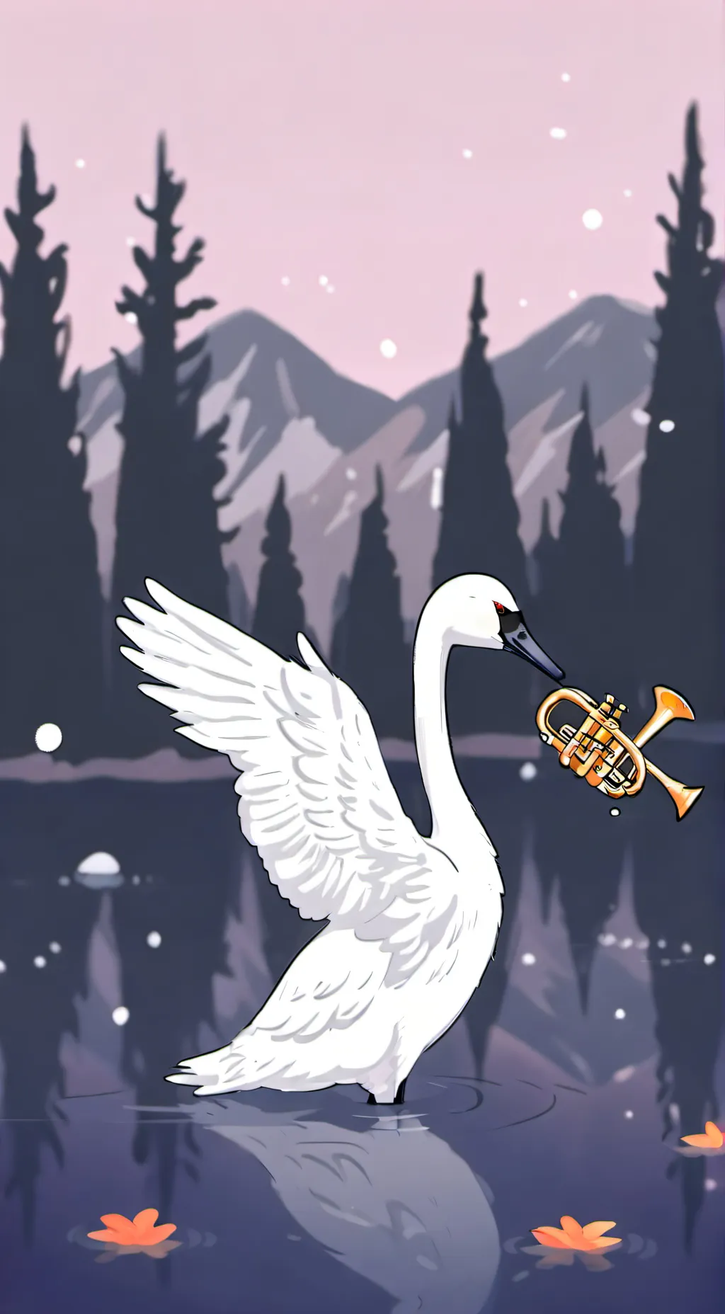 ai character: TRUMPET OF THE 🦢 background