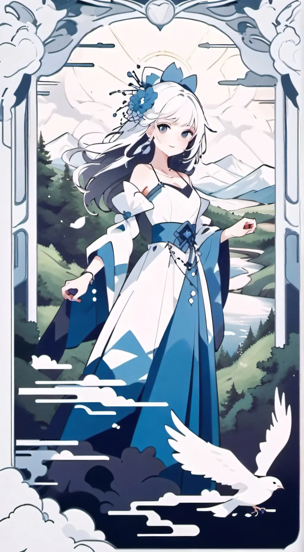 ai character: (◕‿◕✿) background