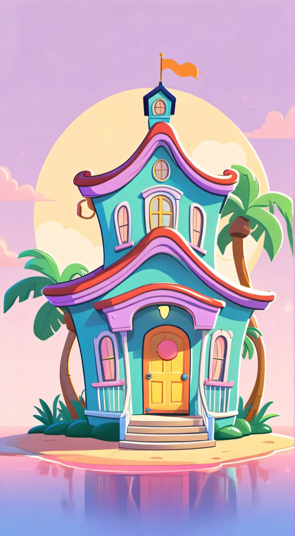 ai character: funny the fun hous background