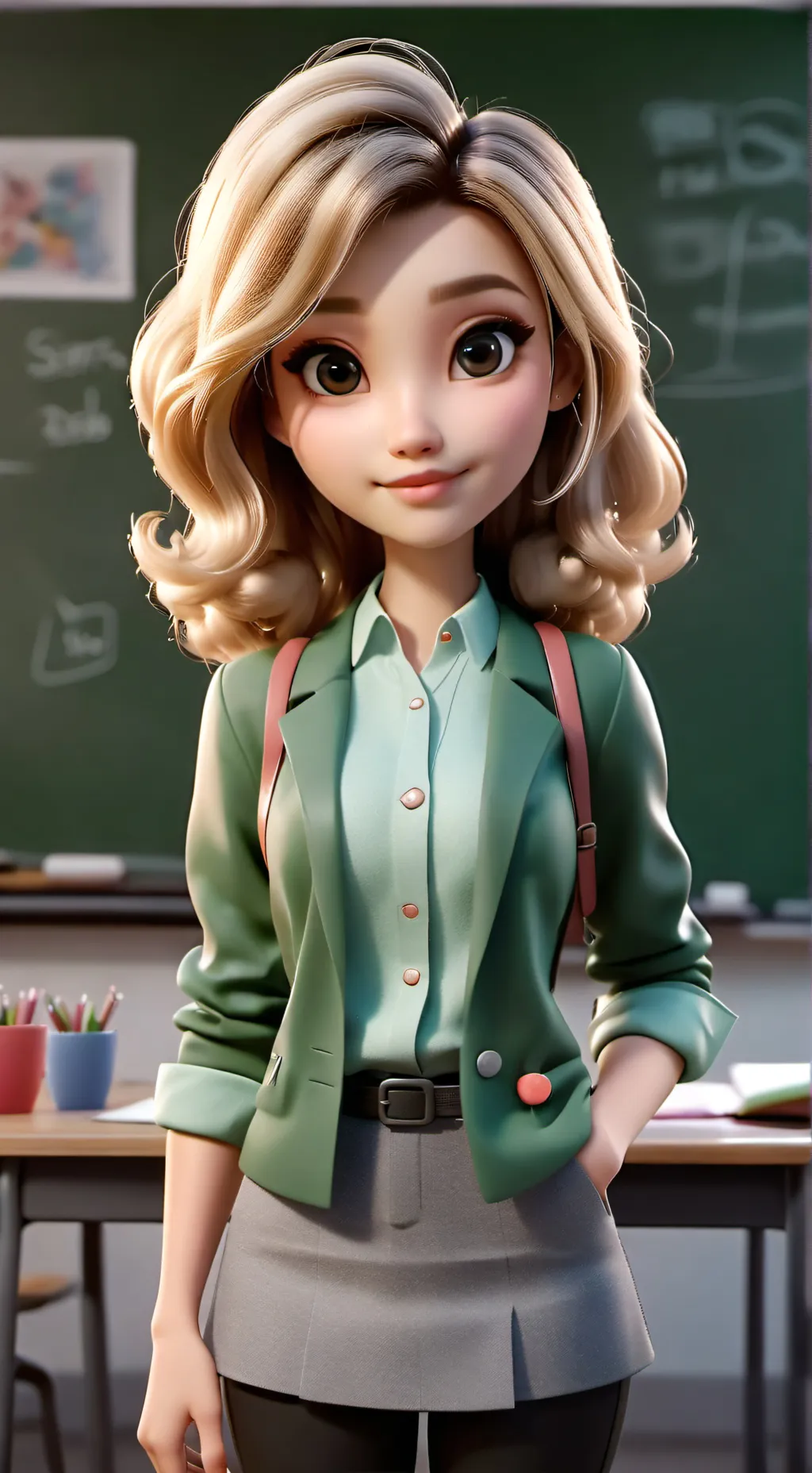 ai character: Ms Riley  background