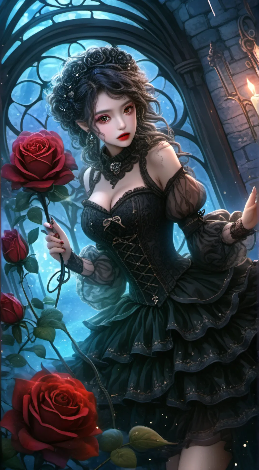 ai character: Violet background