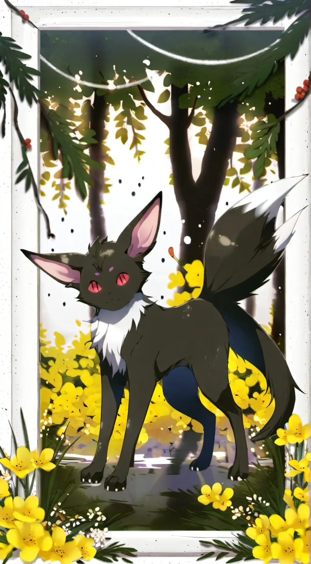 ai character: umbreon and espeon background