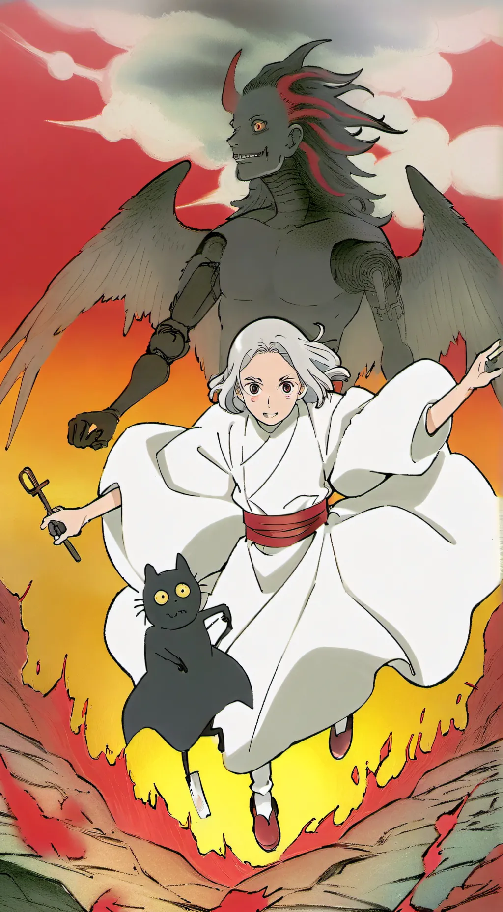 ai character: lucifer fall background