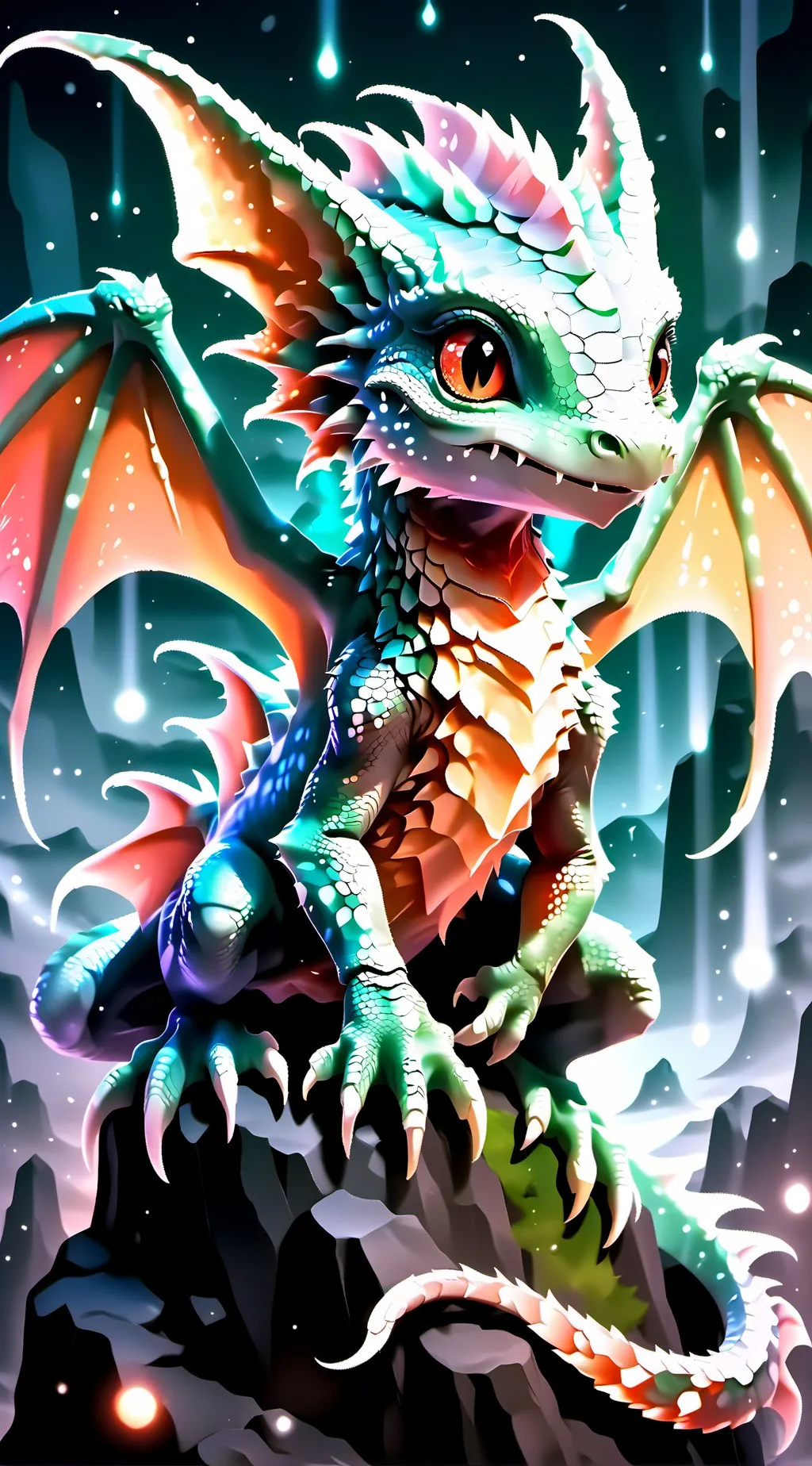 ai character: rainbow lizard background