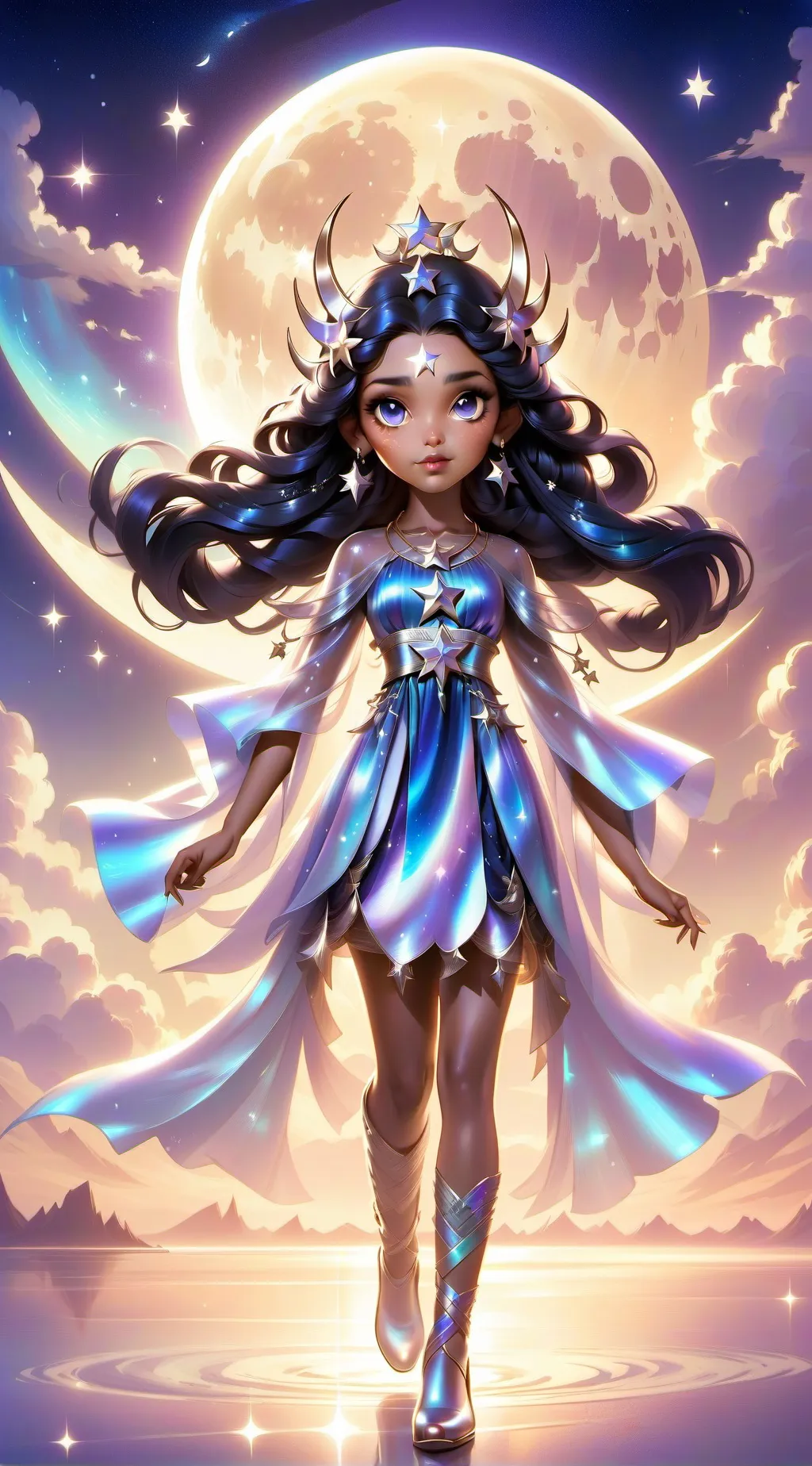 ai character: Moon star￼ background