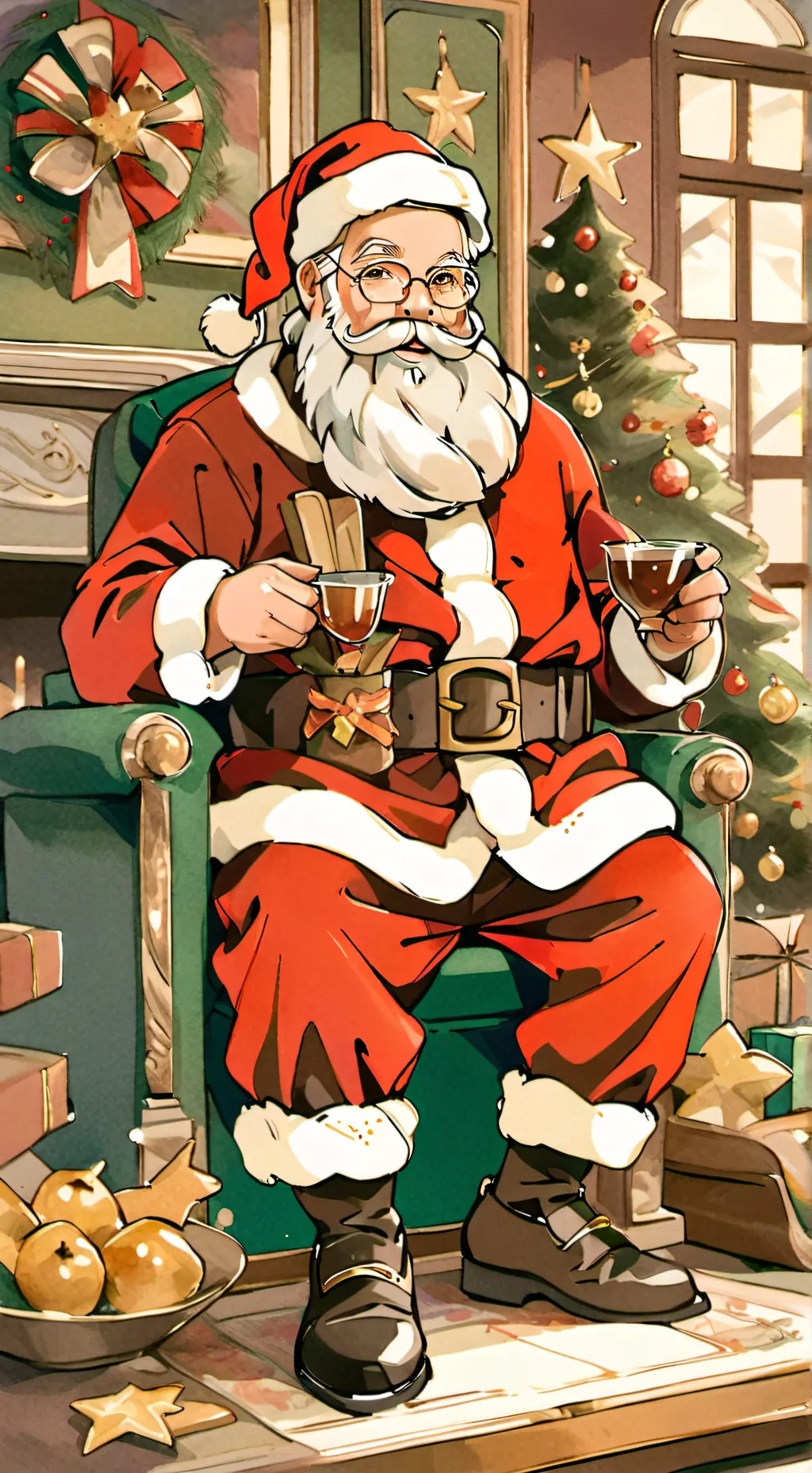 ai character: saint Nicholas  background