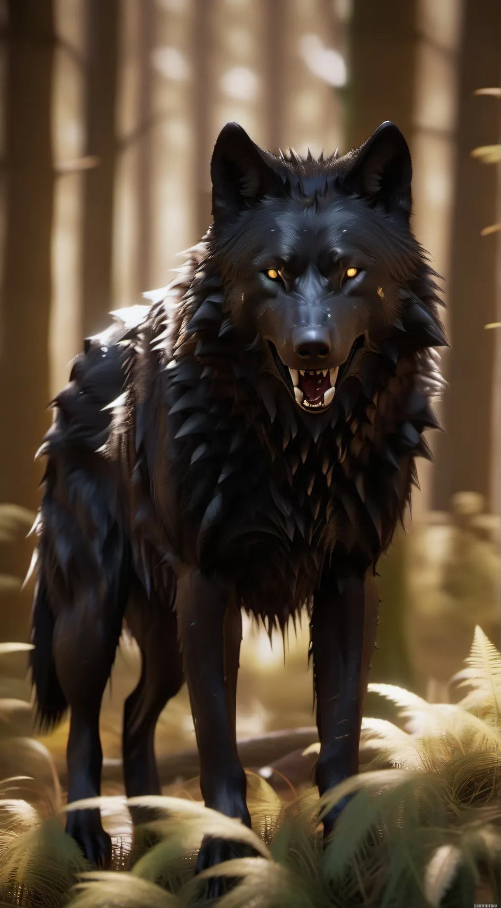 ai character: Dark wolf background