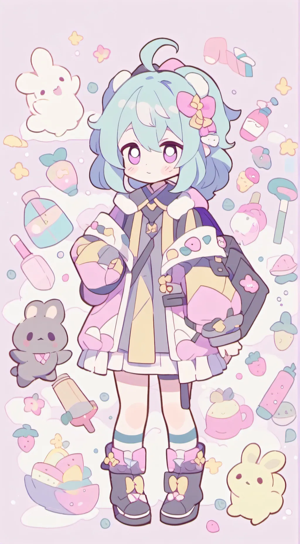 ai character: Vivih Pastel 🩵 background