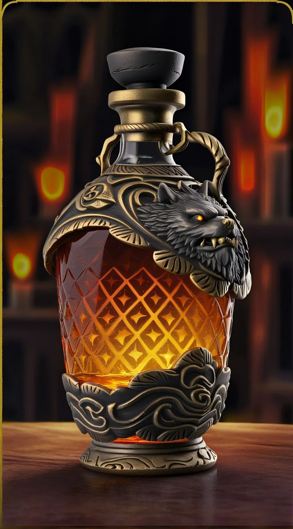 ai character: Fat furry potion background