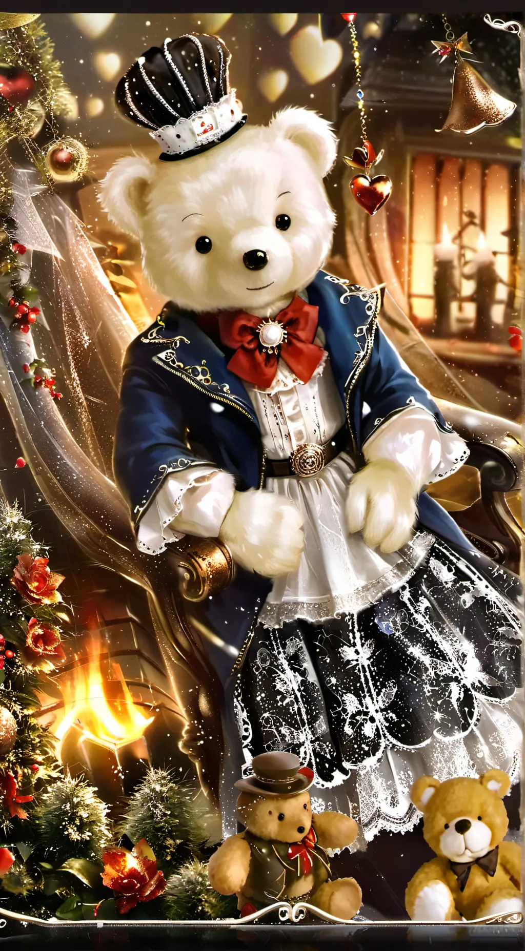ai character: Teddy bear  background