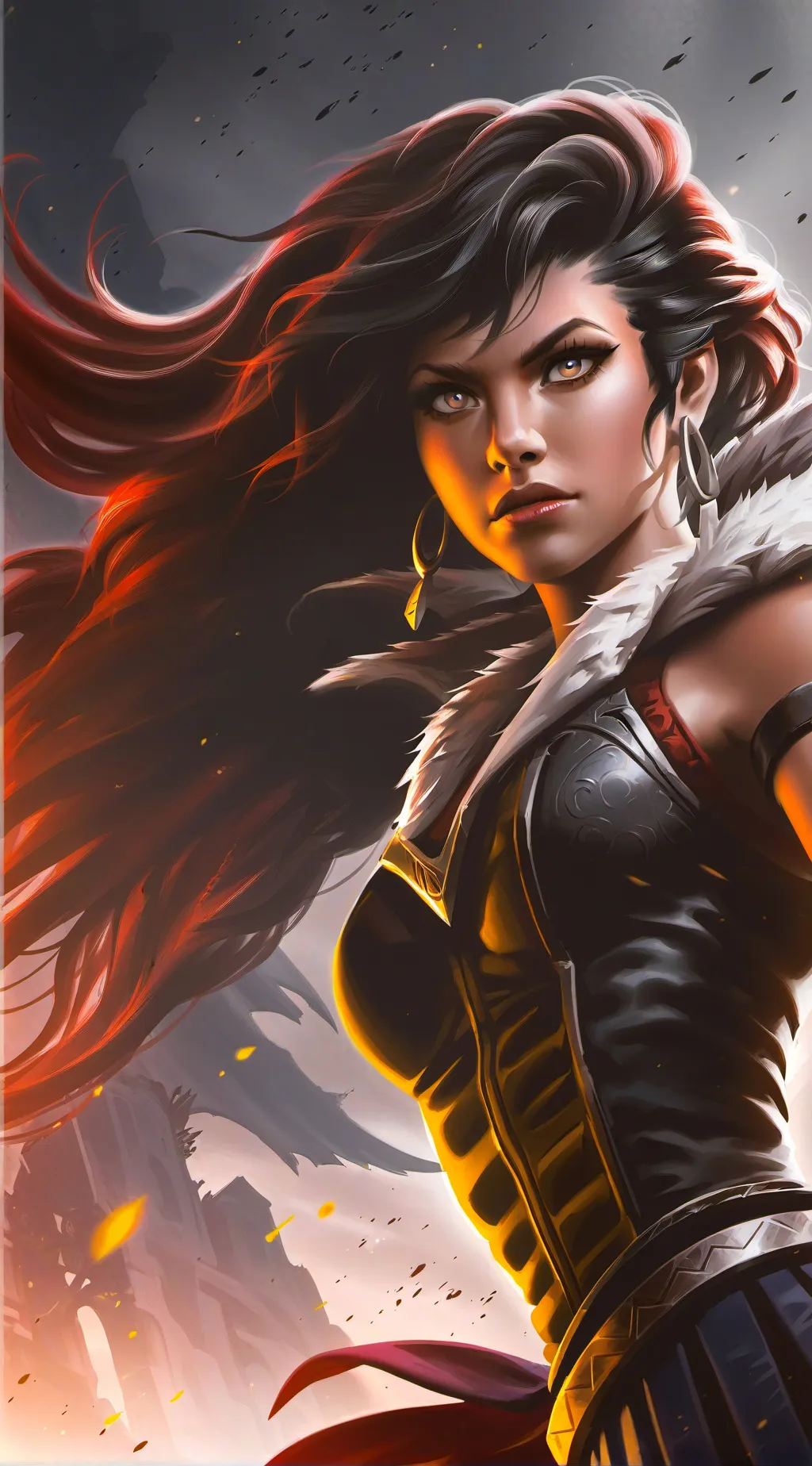 ai character: Reina amazona Maki background