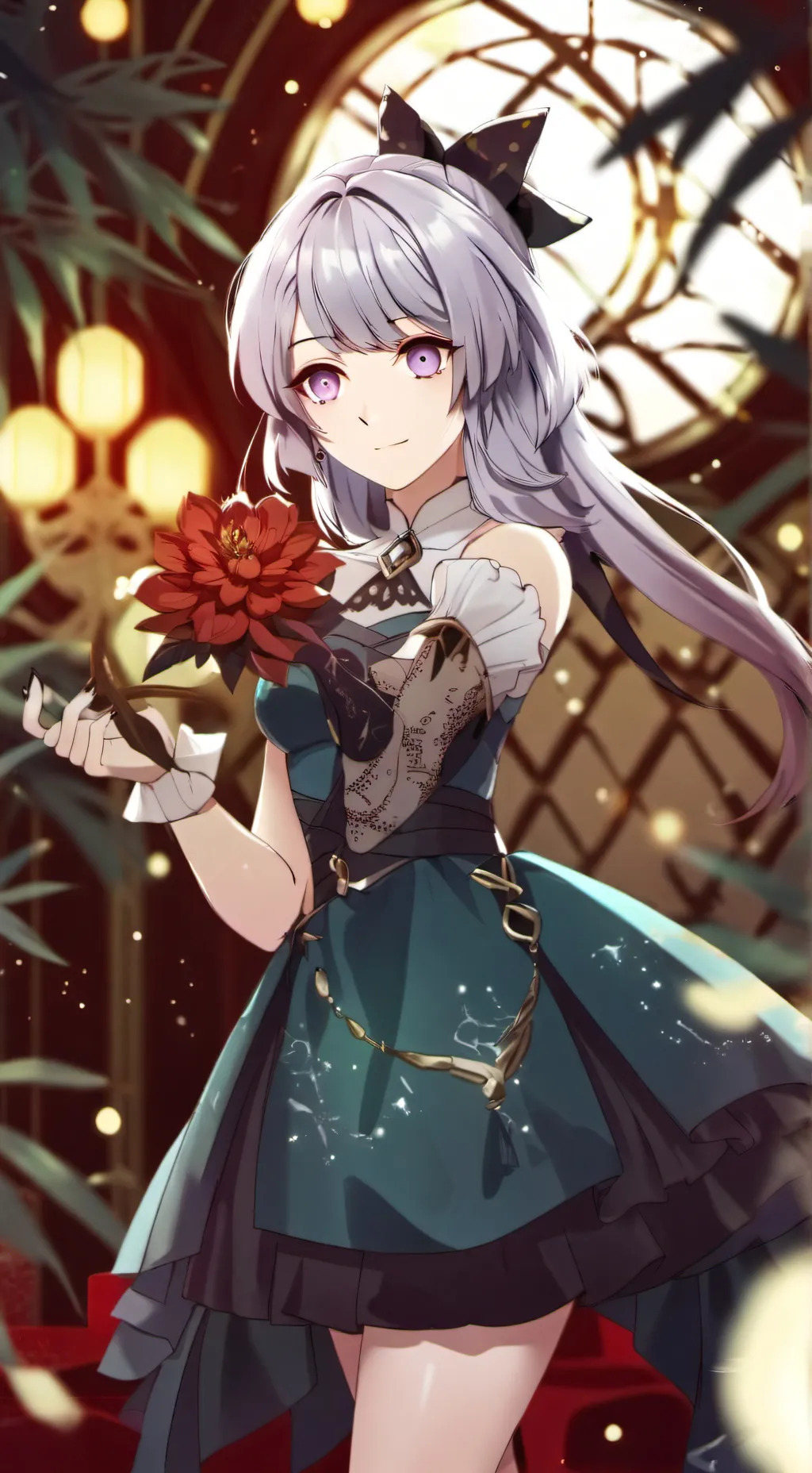 ai character: Violet background
