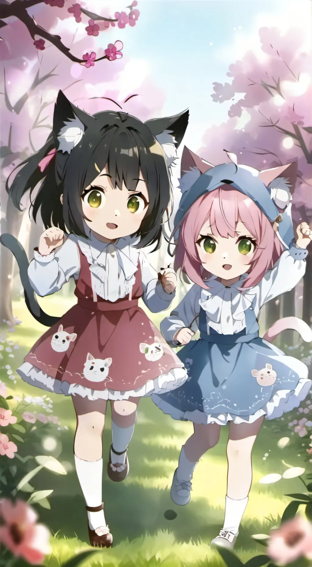 ai character: Lily & Strawberry background