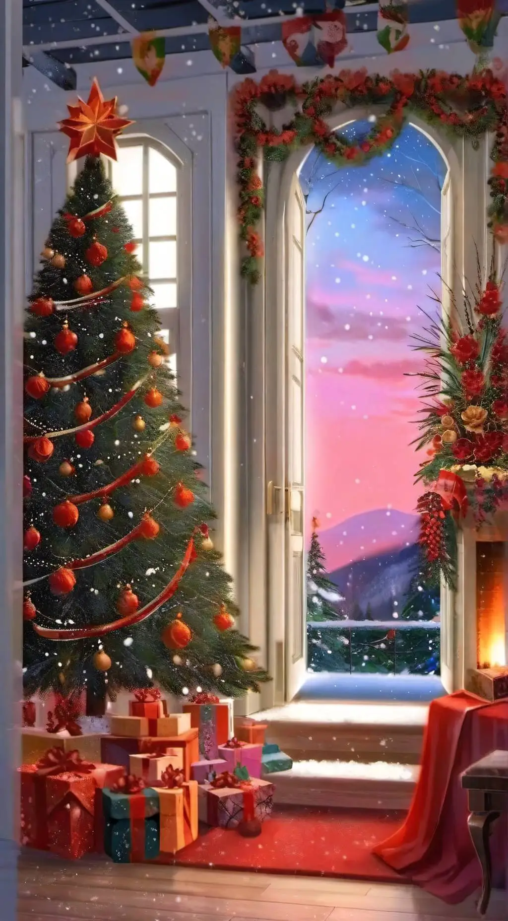 ai character: HB Christmas  background